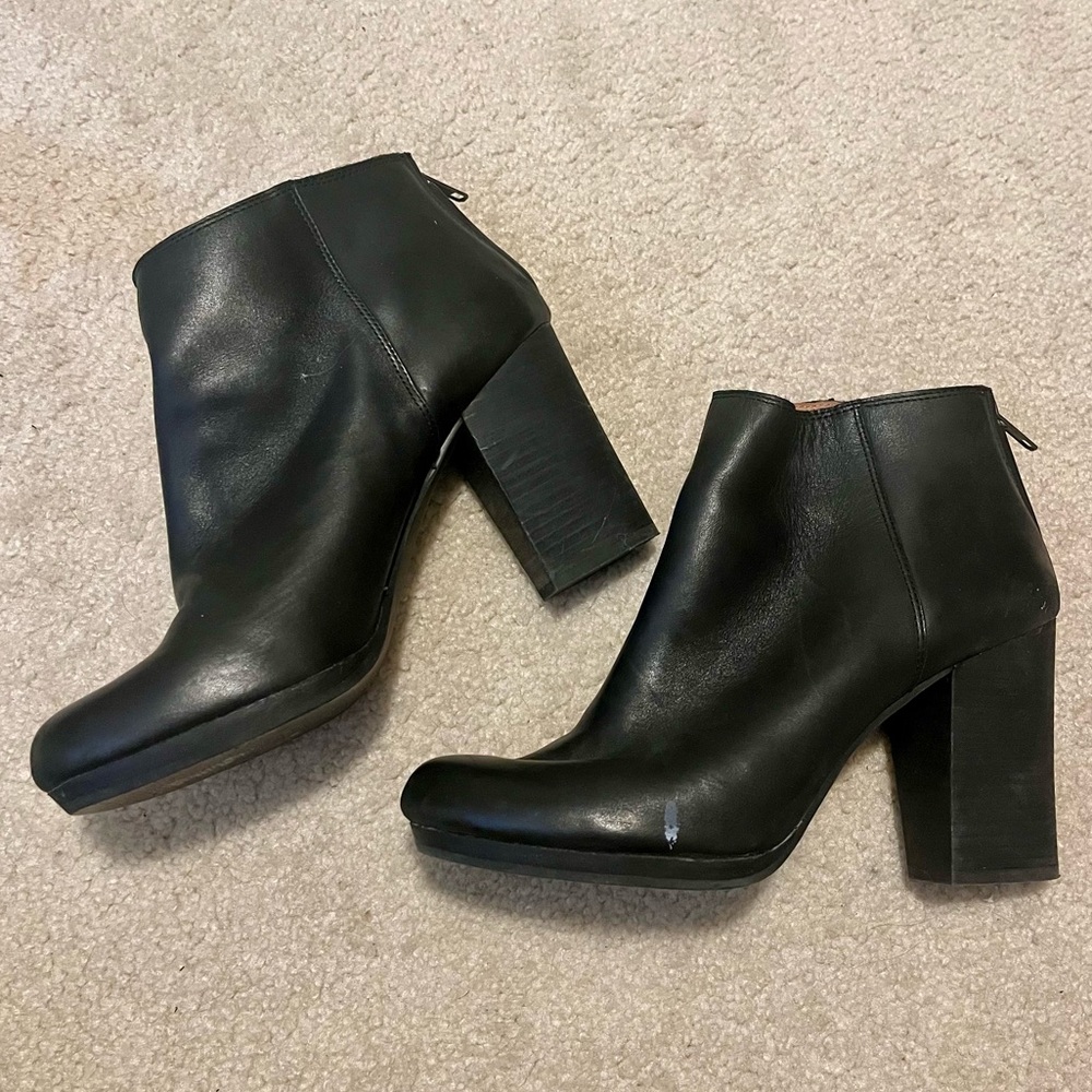 Black Leather Madewell Ankle Booties